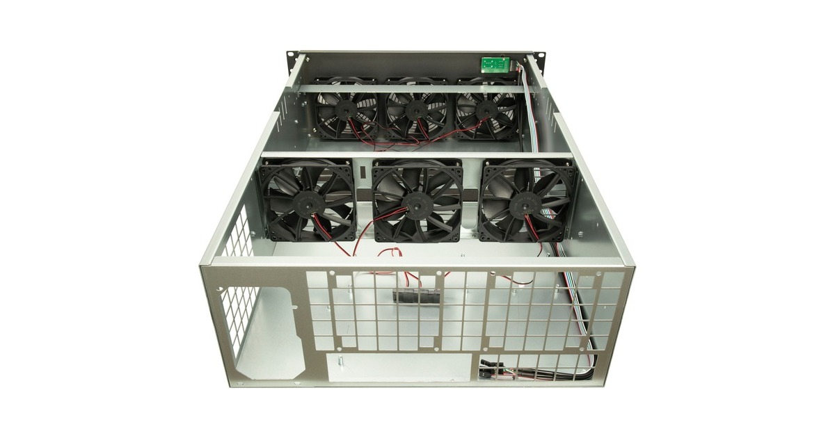 Inter-Tech 4W2 MINING-RACK, Server-Gehäuse(schwarz, 4 Höheneinheiten)