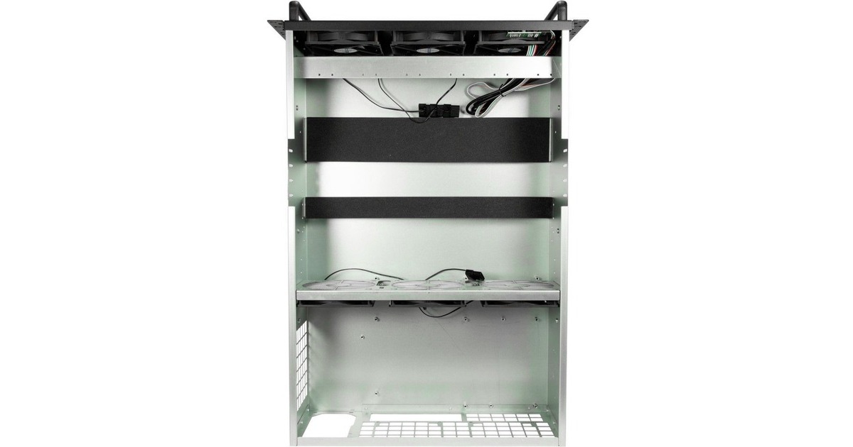 Inter-Tech 4W2 MINING-RACK, Server-Gehäuse(schwarz, 4 Höheneinheiten)