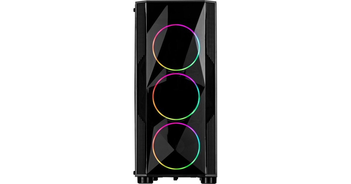 Inter-Tech A-3401 Chevron, Tower-Gehäuse(schwarz, Frontblende und Fensterseitenteil aus Acrylglas)