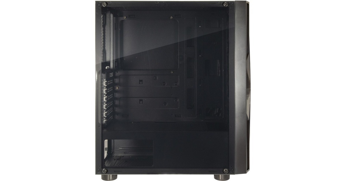 Inter-Tech A-3401 Chevron, Tower-Gehäuse(schwarz, Frontblende und Fensterseitenteil aus Acrylglas)