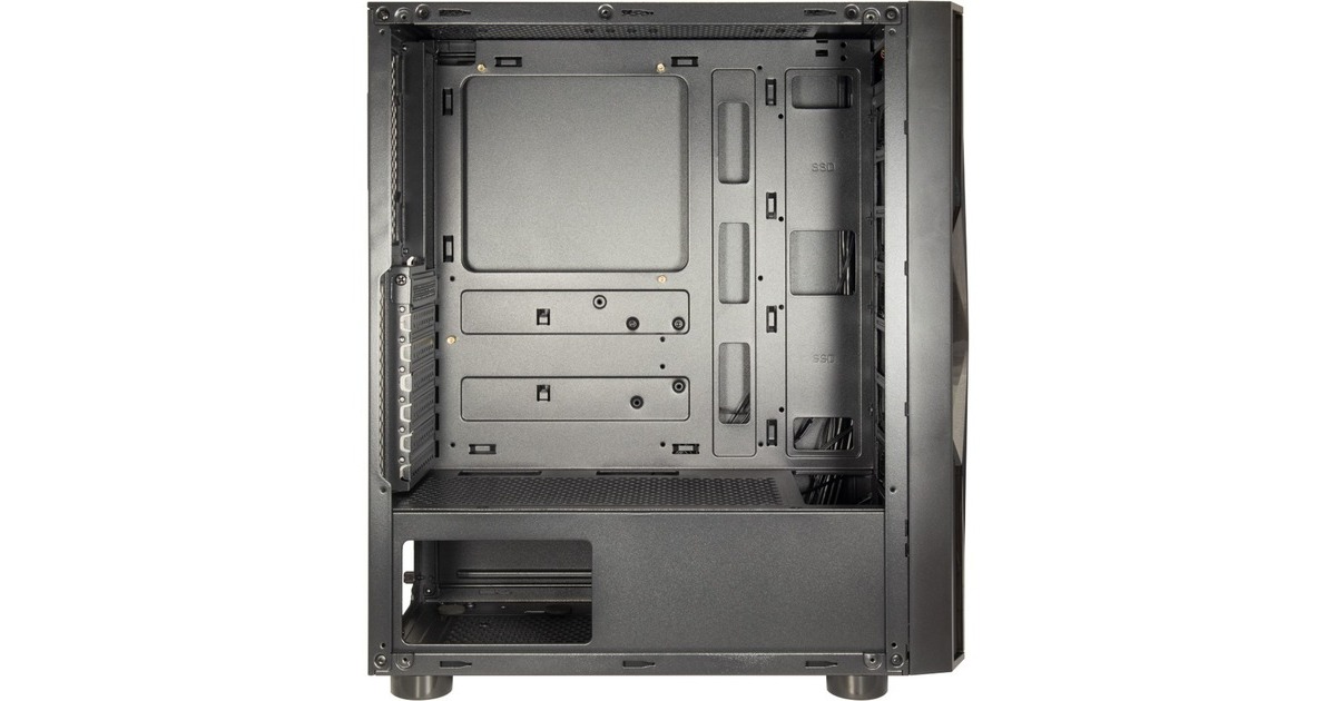 Inter-Tech A-3401 Chevron, Tower-Gehäuse(schwarz, Frontblende und Fensterseitenteil aus Acrylglas)