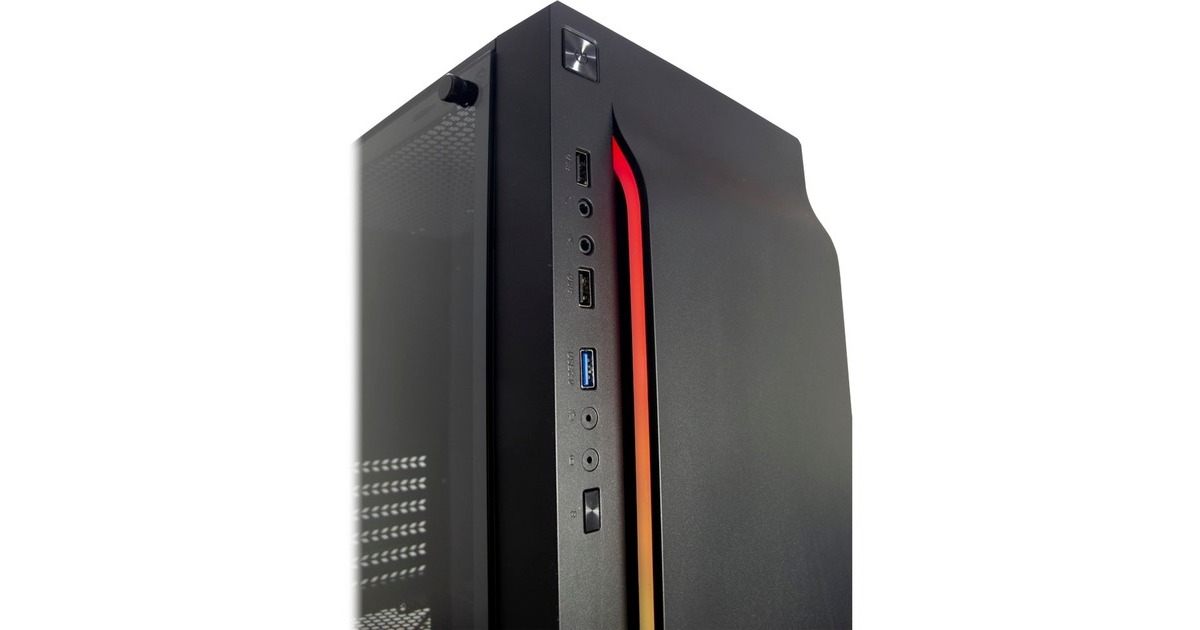 Inter-Tech A-3411 Creek, Tower-Gehäuse(schwarz, Tempered Glass)