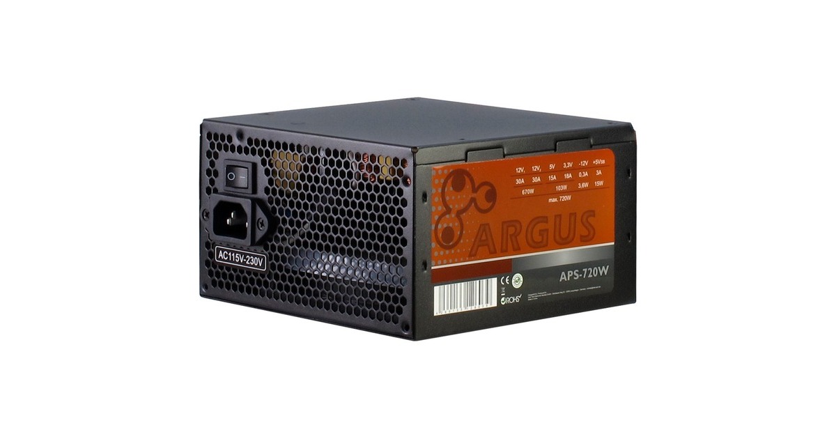 Inter-Tech Argus APS-720 720W, PC-Netzteil(schwarz, 2x PCIe, 720 Watt)