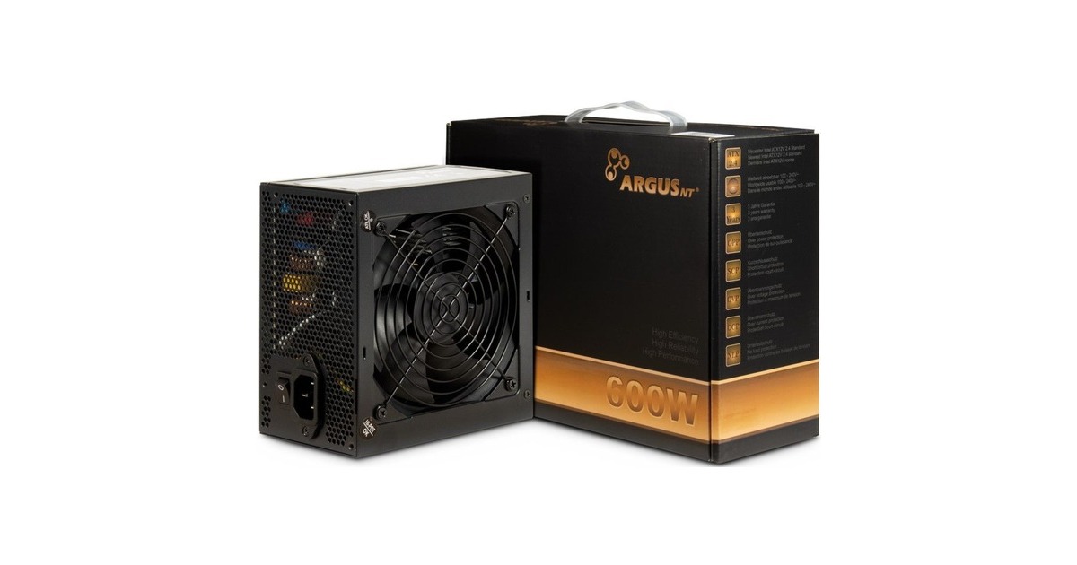 Inter-Tech Argus BPS-600 600W, PC-Netzteil(schwarz, 4x PCIe, 600 Watt)