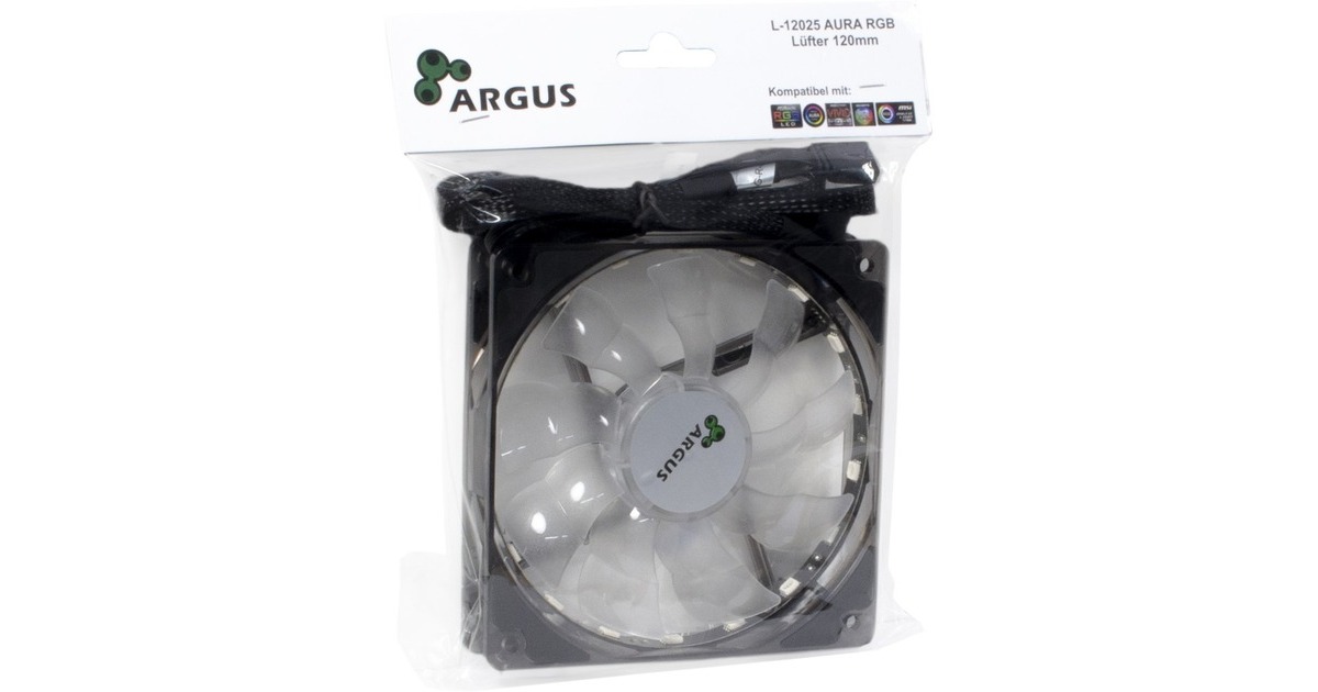 Inter-Tech Argus L-12025 Aura RGB, Gehäuselüfter(schwarz/transparent)
