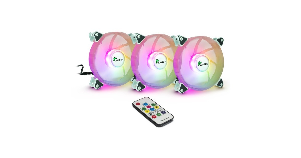 Inter-Tech Argus RGB-Fan Set RS-06 120x120x25, Gehäuselüfter(3er Set, inkl. Controller)