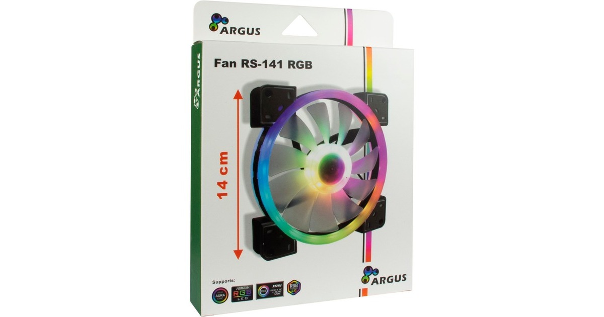 Inter-Tech Argus RS-141 RGB 140x140x25, Gehäuselüfter(schwarz)
