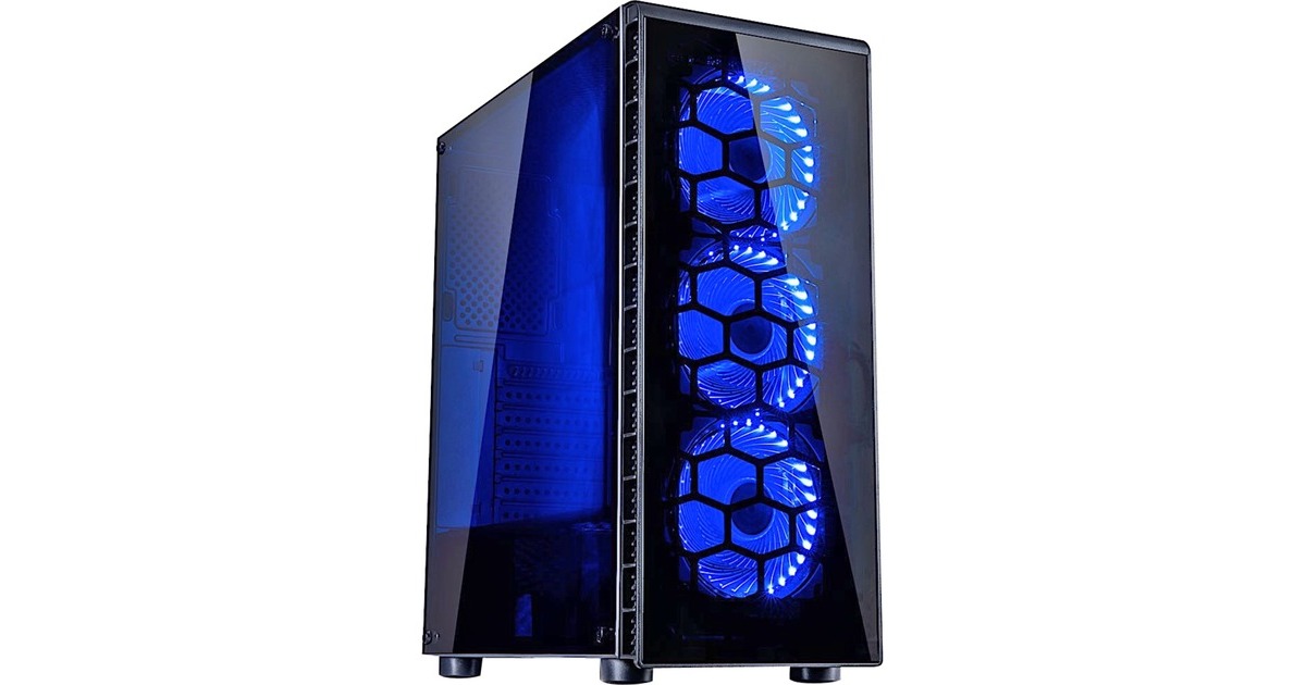 Inter-Tech CXC2, Tower-Gehäuse(schwarz, Front aus Tempered Glass, Seitenteil aus Acryl)
