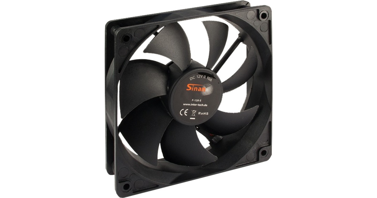 Inter-Tech F-120-S 120x120x25mm, Gehäuselüfter(schwarz)