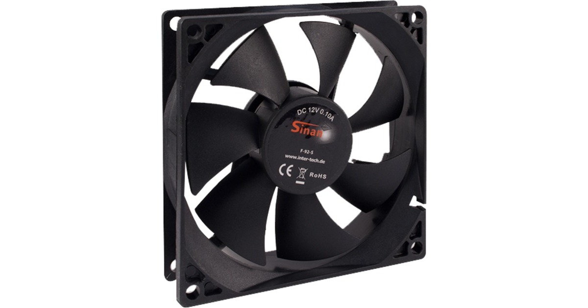Inter-Tech F-92-S 92x92x25mm, Gehäuselüfter(schwarz)
