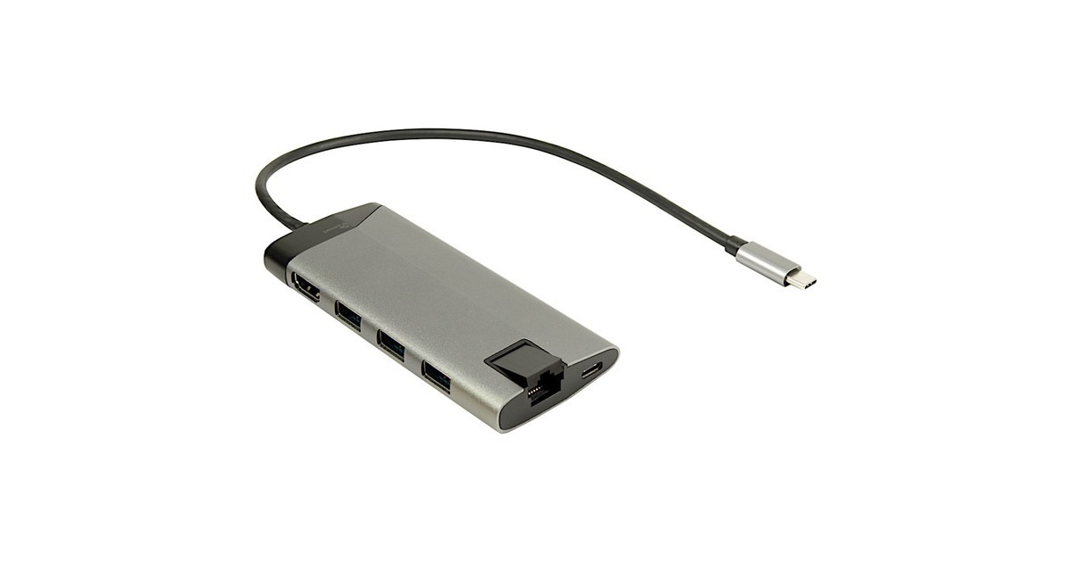 Inter-Tech GDC-802, Dockingstation(USB, HDMI, RJ-45, Power Delivery)