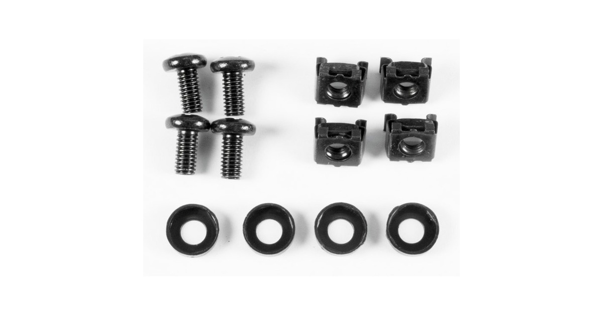 Inter-Tech Gerätetäger 650mm, Einbauschienen(schwarz, 1 HE, 2 Stück)