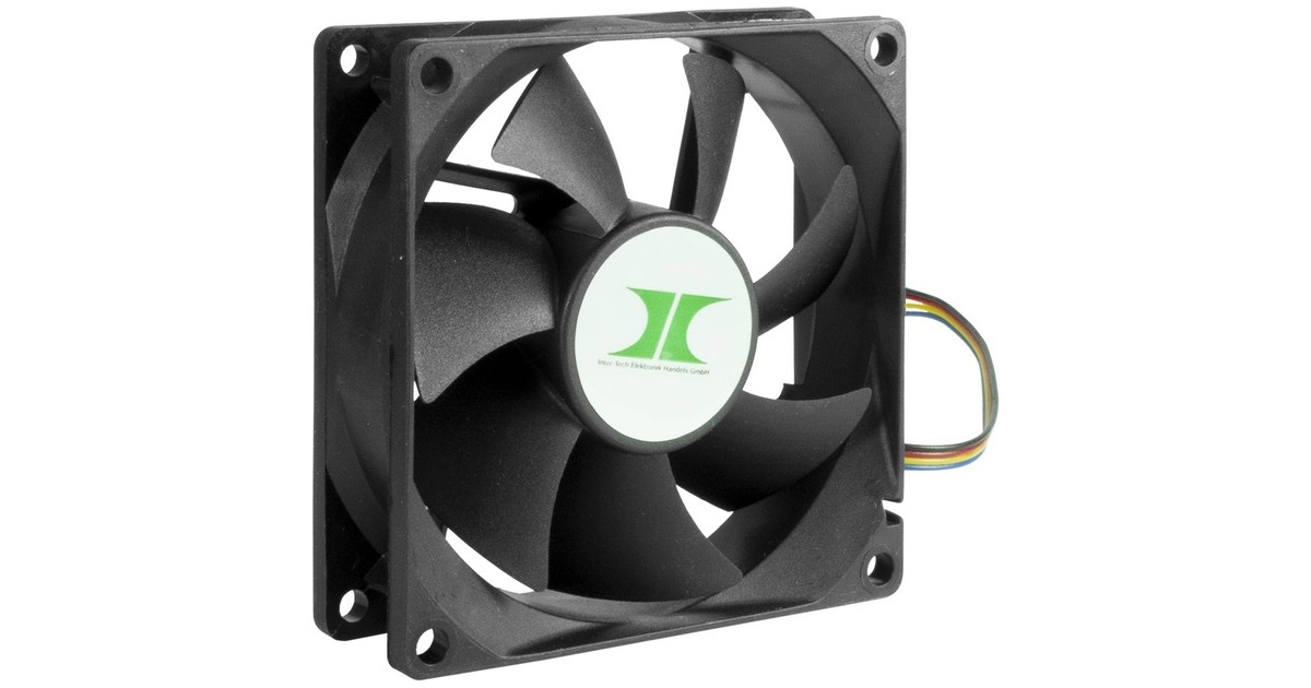 Inter-Tech IPC Fan Set 80mm, Gehäuselüfter(schwarz, 4er Set)