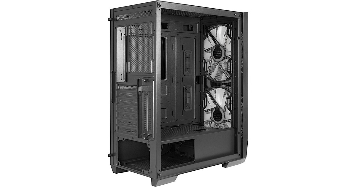 Inter-Tech IT-3503 Airstream, Tower-Gehäuse(schwarz, Tempered Glass)