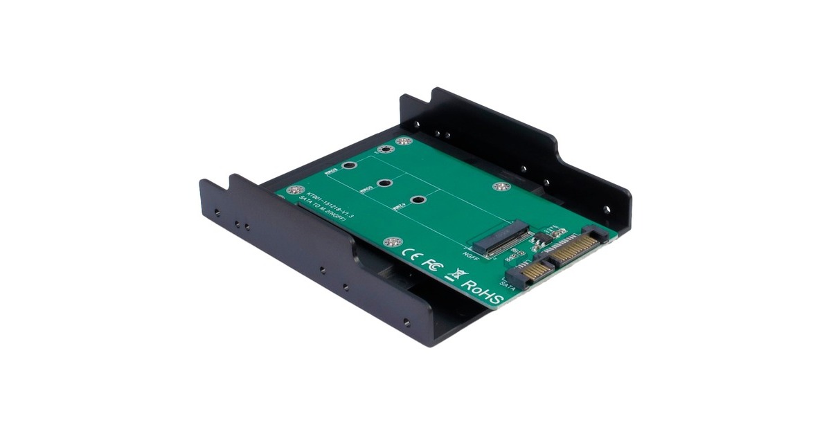 Inter-Tech KT001B, Einbaurahmen(schwarz, M.2 auf 3,5")