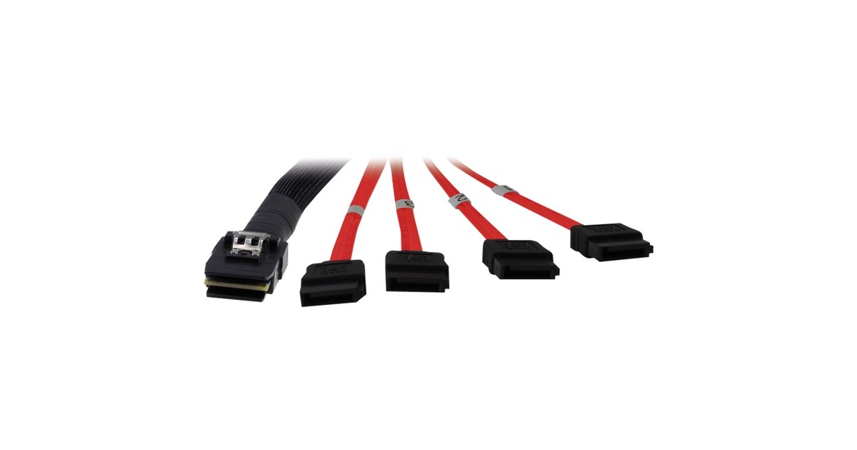 4x SATA(schwarz/rot, 1 Meter (teilummantelt))