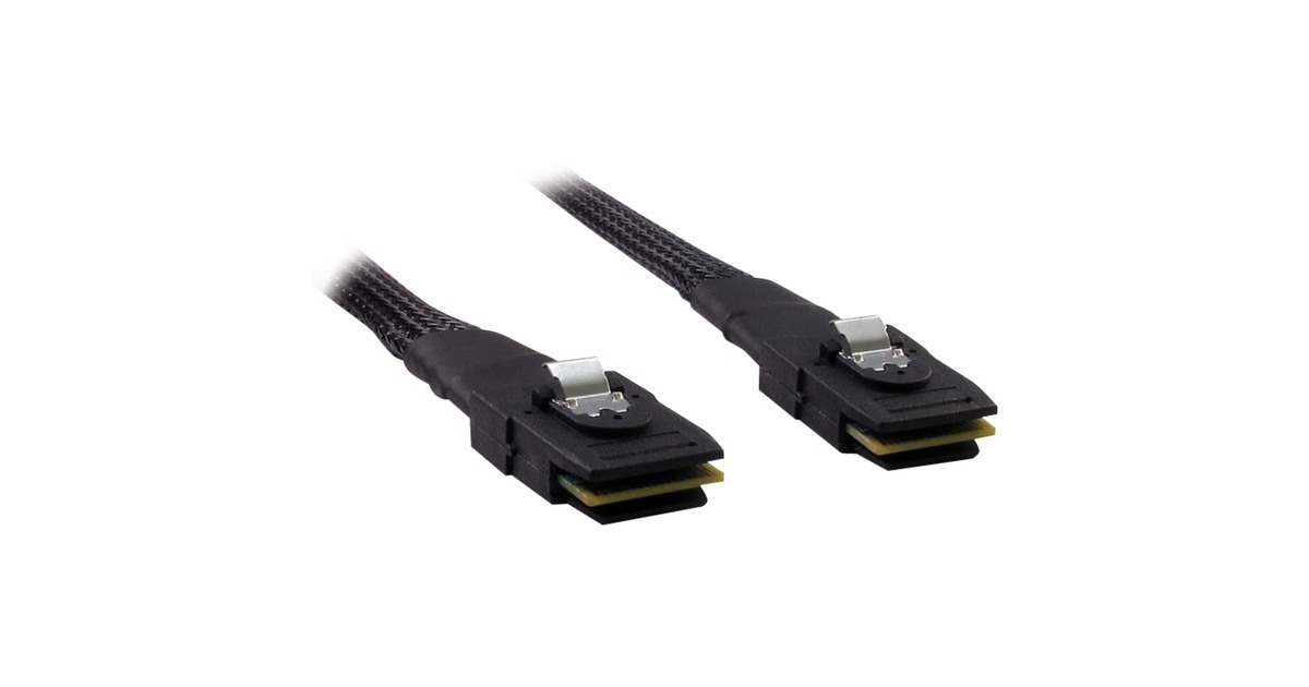 SFF 8087(schwarz, 0,75 Meter (ummantelt))