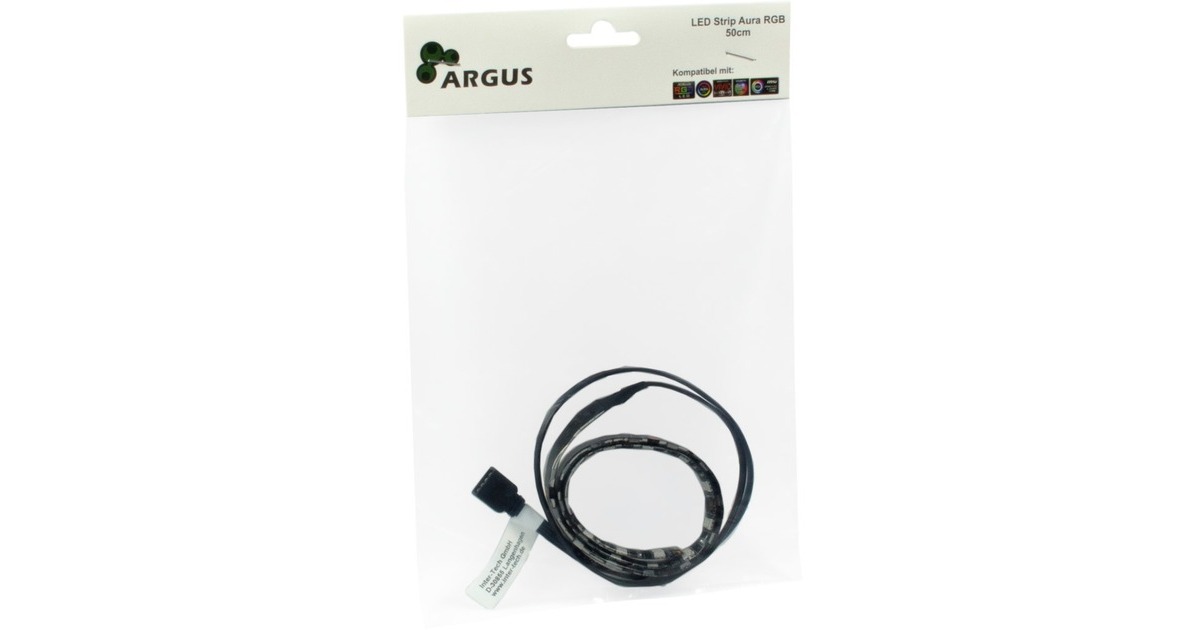 Inter-Tech LED Strip Argus Aura, LED-Streifen(50 cm langer Streifen mit 30 RGB-LEDs)