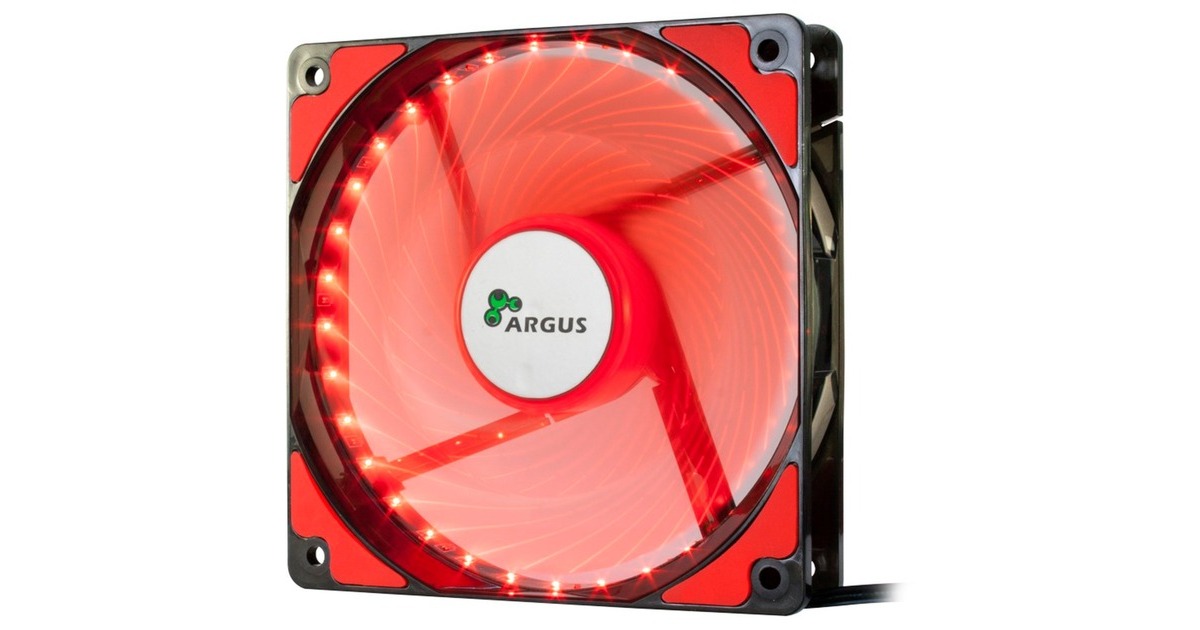 Inter-Tech L-12025 120x120x25mm, Gehäuselüfter(schwarz/rot)