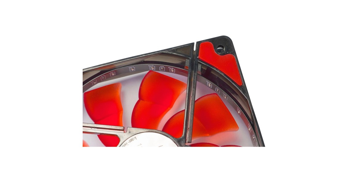 Inter-Tech L-12025 120x120x25mm, Gehäuselüfter(schwarz/rot)