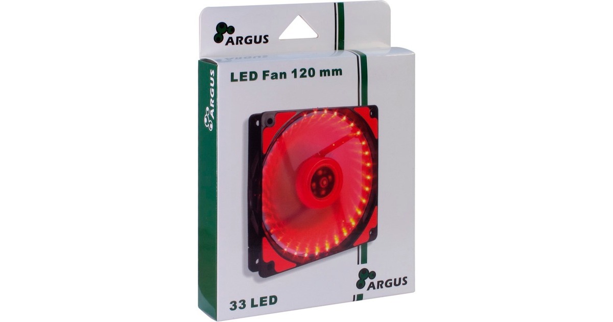 Inter-Tech L-12025 120x120x25mm, Gehäuselüfter(schwarz/rot)