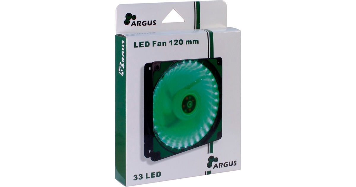 Inter-Tech L-12025 120x120x25mm, Gehäuselüfter(schwarz/grün)