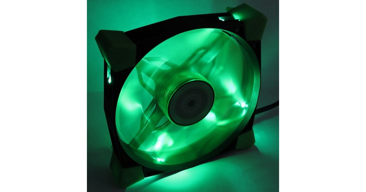 Inter-Tech N-120-GR 120x120x25mm, Gehäuselüfter(schwarz/grün)