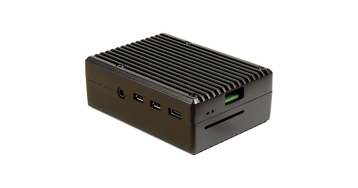 Inter-Tech ODS-716 für Raspberry Pi 4B, Gehäuse(schwarz, für Raspberry Pi 4 Modell B)