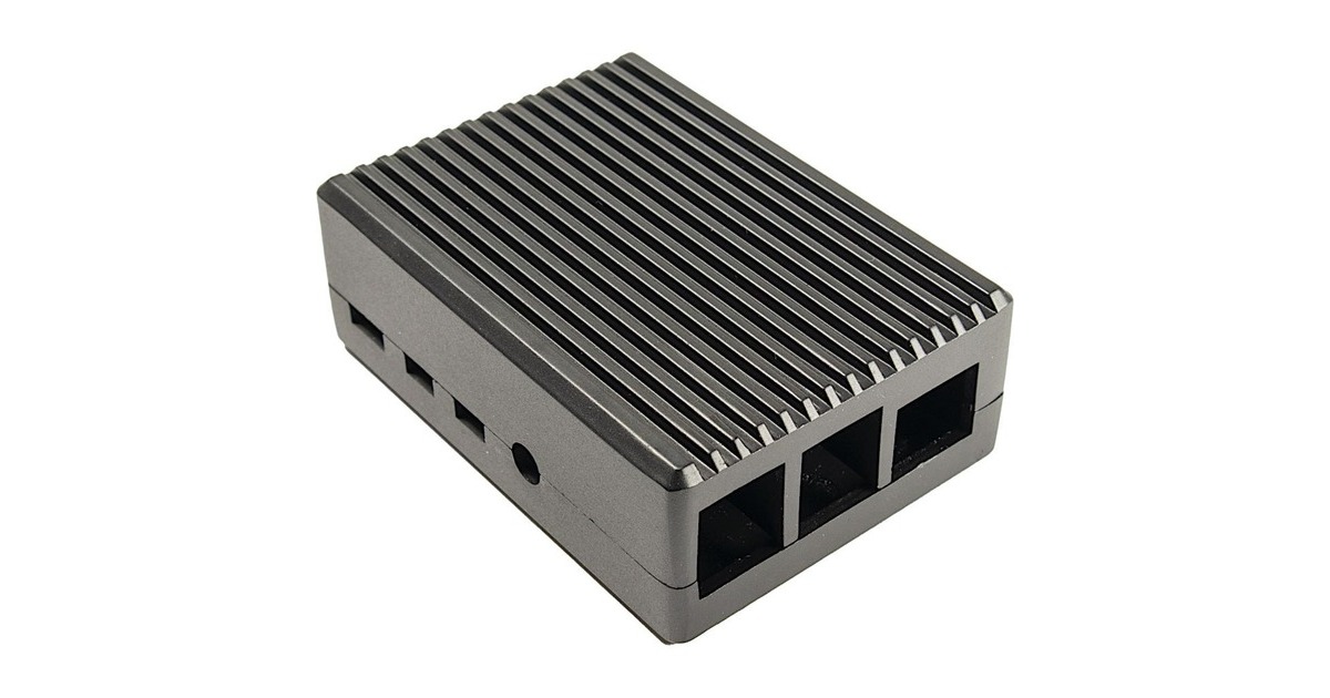 Inter-Tech ODS-716 für Raspberry Pi 4B, Gehäuse(schwarz, für Raspberry Pi 4 Modell B)