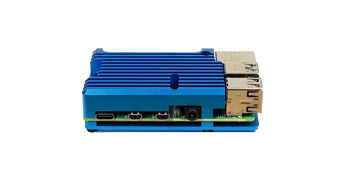 Inter-Tech ODS-721 für Raspberry Pi 4B, Gehäuse(blau, für Raspberry Pi 4 Modell B)