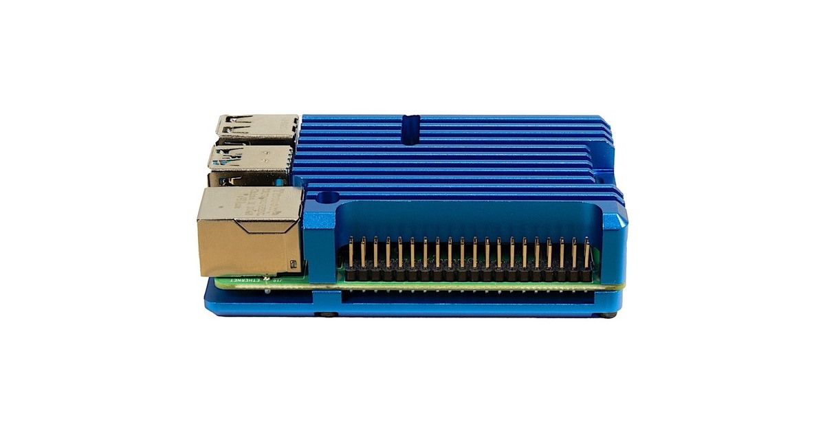Inter-Tech ODS-721 für Raspberry Pi 4B, Gehäuse(blau, für Raspberry Pi 4 Modell B)