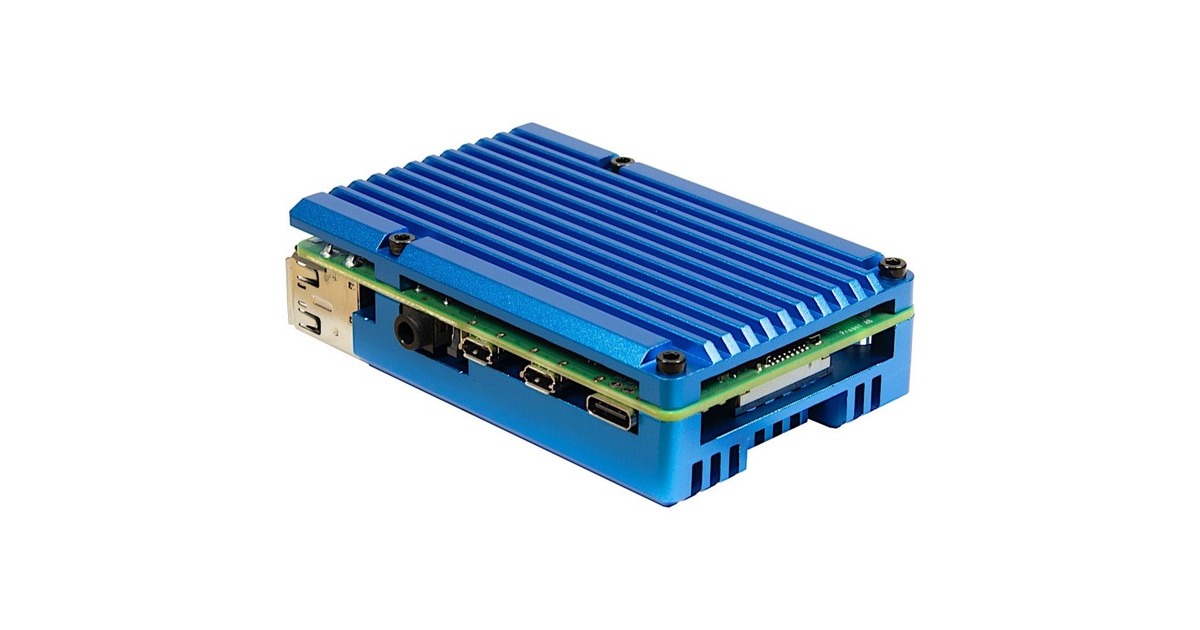 Inter-Tech ODS-721 für Raspberry Pi 4B, Gehäuse(blau, für Raspberry Pi 4 Modell B)