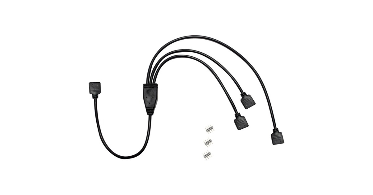 Inter-Tech RGB-Verteiler 3-fach, Y-Kabel(schwarz, 480cm)