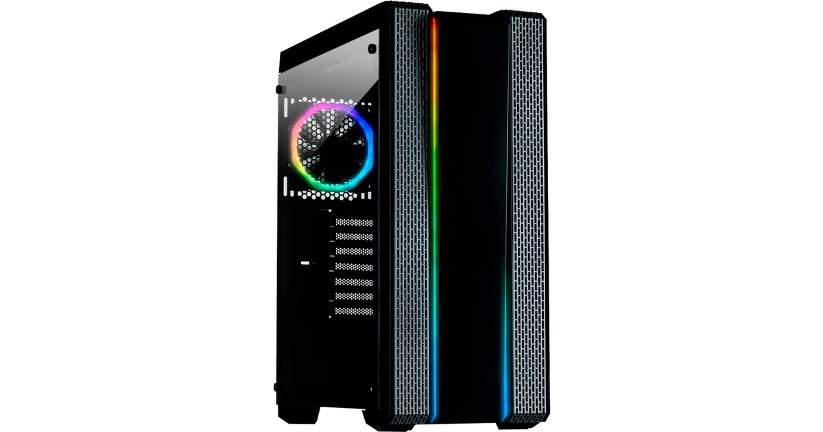 Inter-Tech S-3901 Impulse, Tower-Gehäuse(schwarz, Seitenteil aus Tempered Glass)