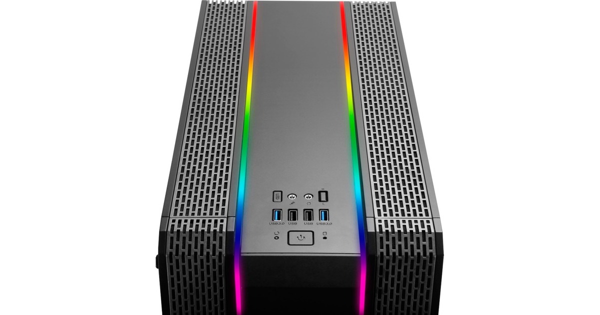 Inter-Tech S-3901 Impulse, Tower-Gehäuse(schwarz, Seitenteil aus Tempered Glass)