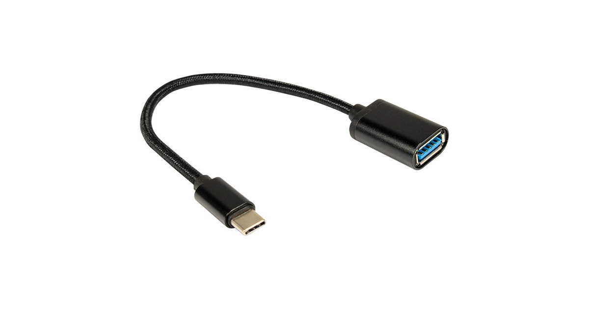USB-A Buchse(schwarz, 20cm, gesleevt)