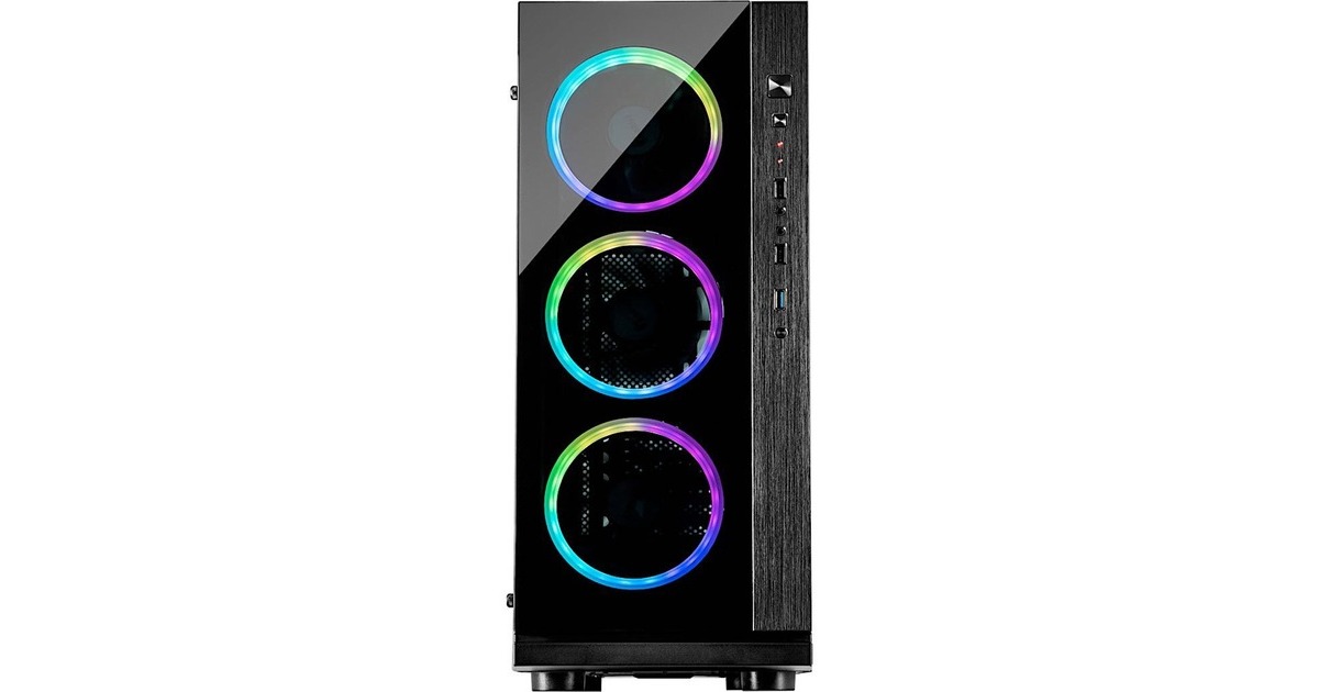 Inter-Tech W-III RGB, Tower-Gehäuse(schwarz, Frontblende aus Tempered Glass )