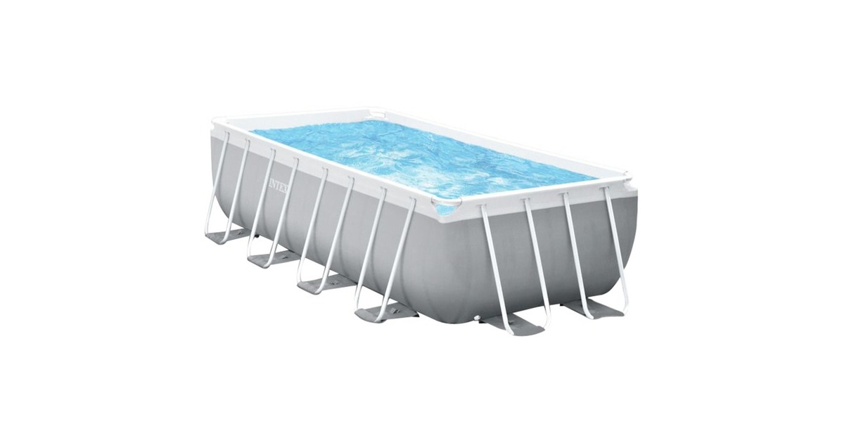 Intex Frame Pool Set Prism Rectangular 400 x 200 x 122cm, Schwimmbad(hellgrau/blau, Kartuschenfilteranlage) Intex Frame Pool Set Prism Rectangular 400 x 200 x 122cm, Schwimmbad(hellgrau/blau, Kartuschenfilteranlage)