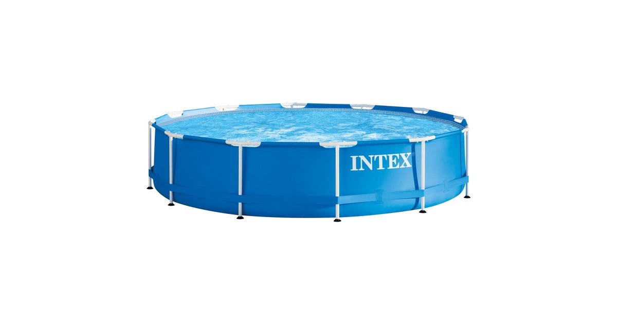 Intex Frame Pool Set Rondo, Ø 366cm x 76cm, Schwimmbad(blau, Kartuschenfilteranlage ECO 604G)