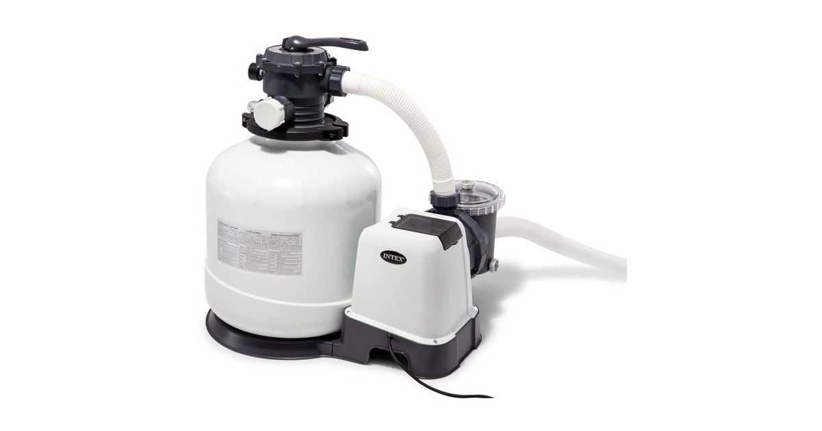 Intex Krystal Clear Sandfilteranlage SF60220RC-2, Wasserfilter(dunkelgrau/grau, 650 Watt)