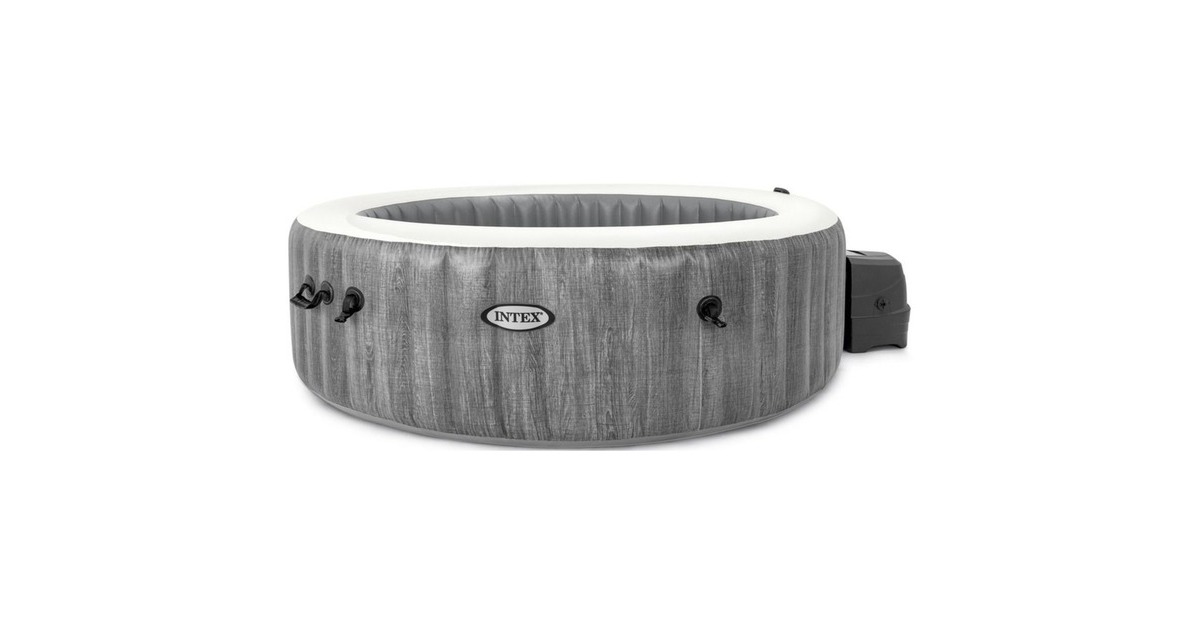 Intex Pure SPA Bubble Massage Greywood Deluxe Ø 216 x 71cm, Schwimmbad(dunkelgrau, mit Kalkschutzsystem)