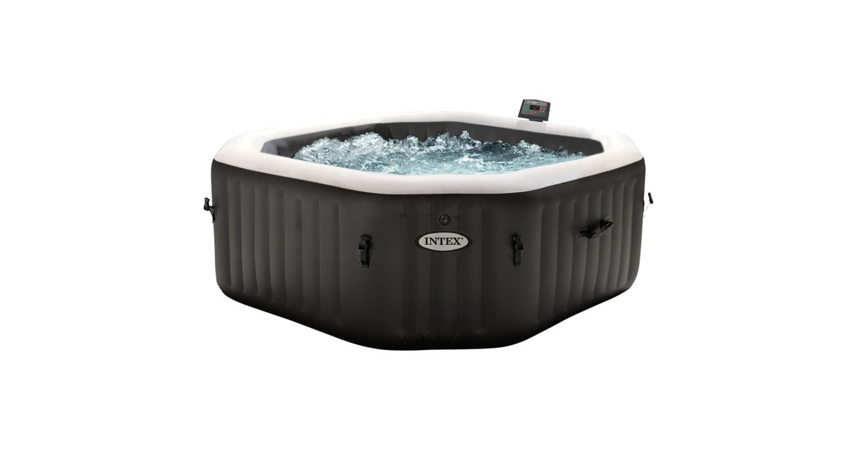 Intex Pure Spa Octagon Bubble Jet Ø 201 x 71cm, Schwimmbad(schwarz/weiß, mit Salzwassersystem, Outlet) Intex Pure Spa Octagon Bubble Jet Ø 201 x 71cm, Schwimmbad(schwarz/weiß, mit Salzwassersystem, Outlet)
