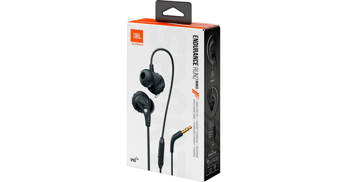 JBL Endurance Run 2 Wired, Kopfhörer(schwarz, 3.5 mm Klinke)