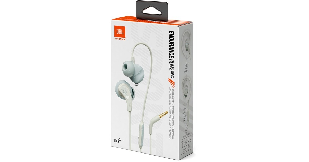 JBL Endurance Run 2 Wired, Kopfhörer(weiß, 3.5 mm Klinke)