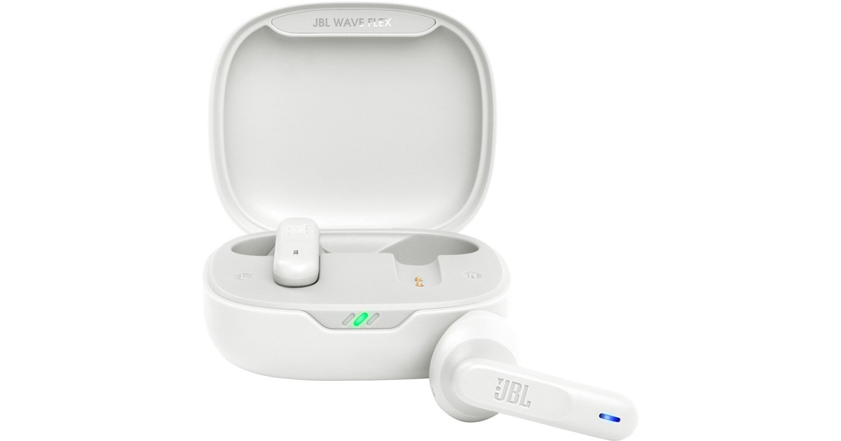 JBL Wave Flex, Kopfhörer(weiß, Bluetooth, USB-C)