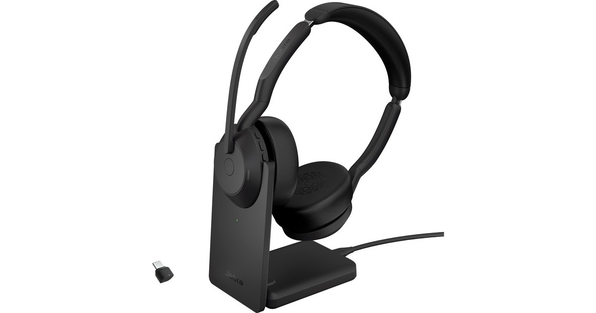 Jabra Evolve2 55, mit Ladestation, Headset(schwarz, Stereo, Microsoft Teams, USB-C, Link380c) Jabra Evolve2 55, mit Ladestation, Headset(schwarz, Stereo, Microsoft Teams, USB-C, Link380c)