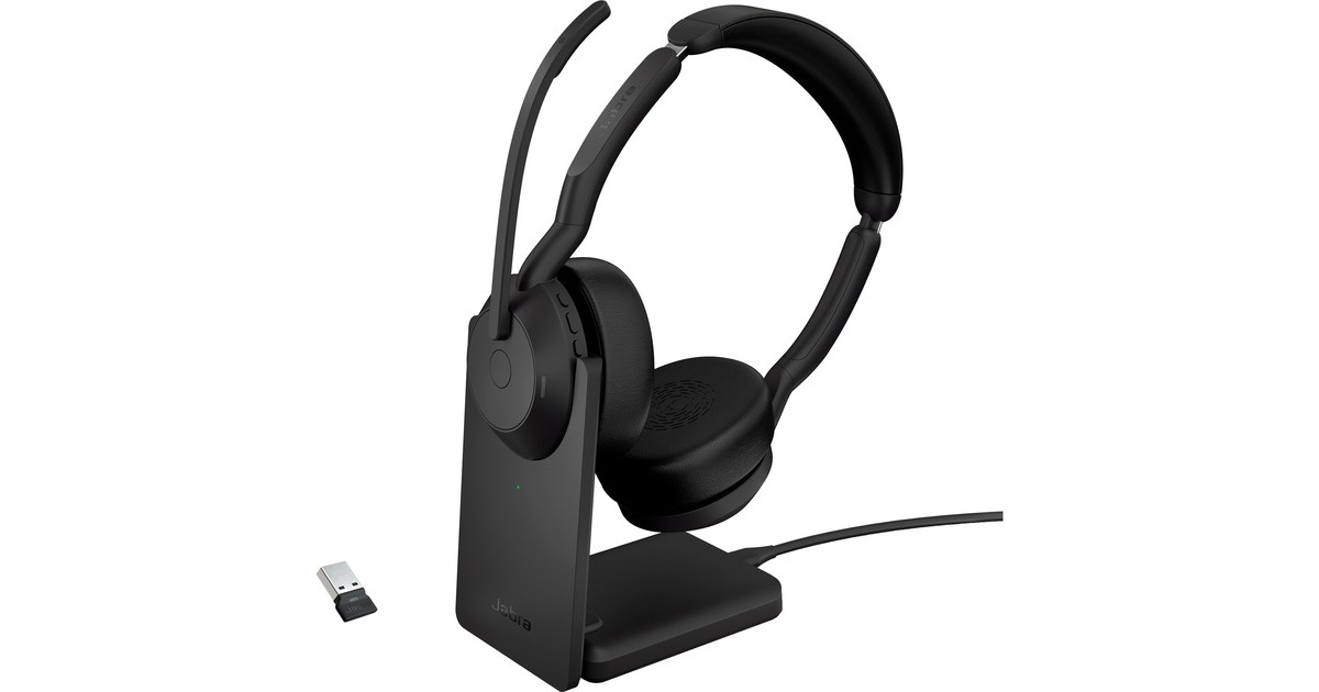 Jabra Evolve2 55, mit Ladestation, Headset(schwarz, Stereo, UC, USB-A, Link380a) Jabra Evolve2 55, mit Ladestation, Headset(schwarz, Stereo, UC, USB-A, Link380a)