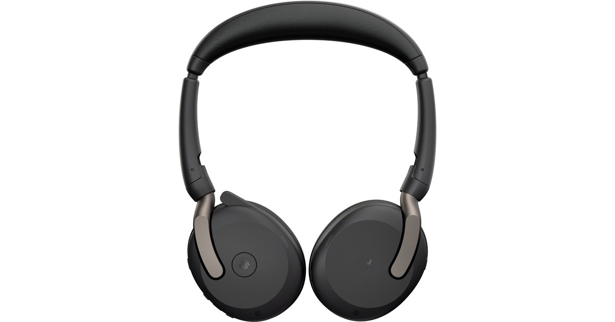 Jabra Evolve2 65 Flex Duo WLC, mit Ladepad, Headset(schwarz, Stereo, Microsoft Teams, USB-A, Link380a)