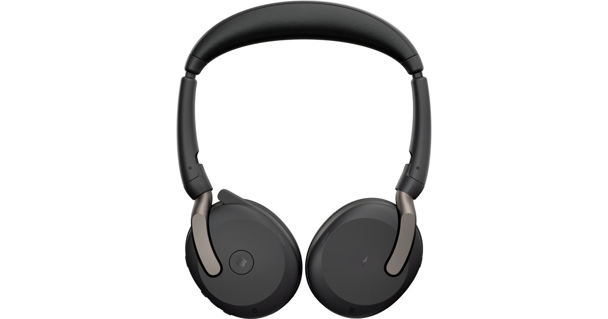 Jabra Evolve2 65 Flex Duo WLC, mit Ladepad, Headset(schwarz, Stereo, Microsoft Teams, USB-C, Link380c)