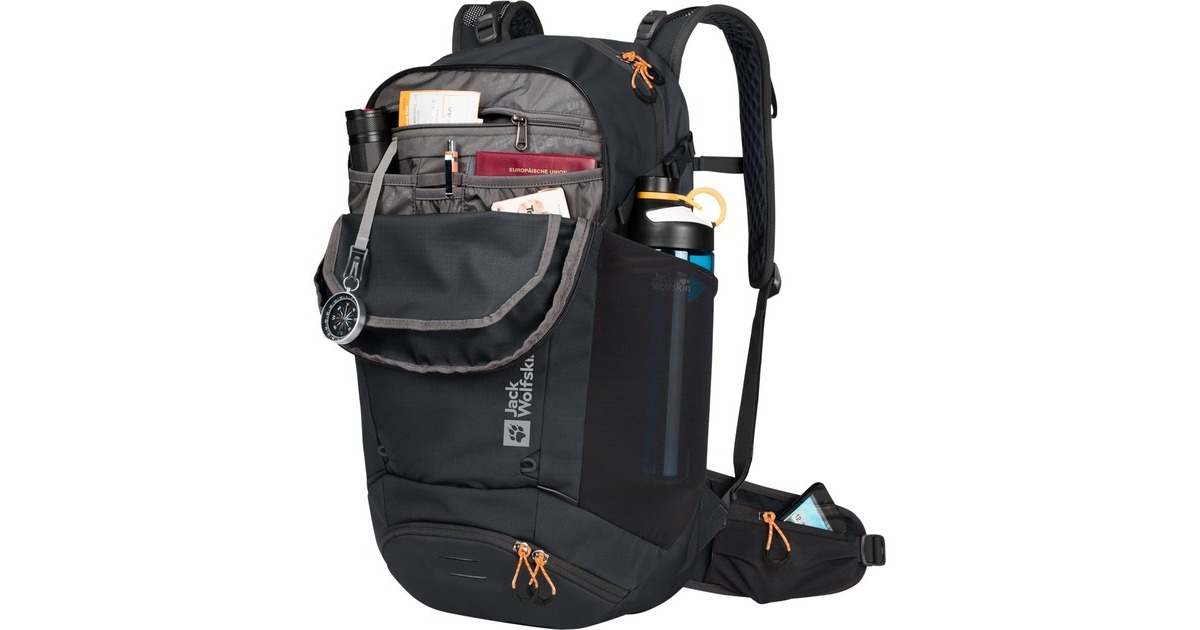 Jack Wolfskin MOAB JAM SHAPE 30, Rucksack(schwarz/orange, 30 Liter )